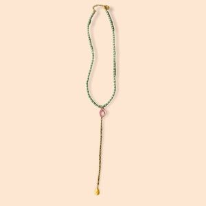 Turquoise and Gold Long Necklace